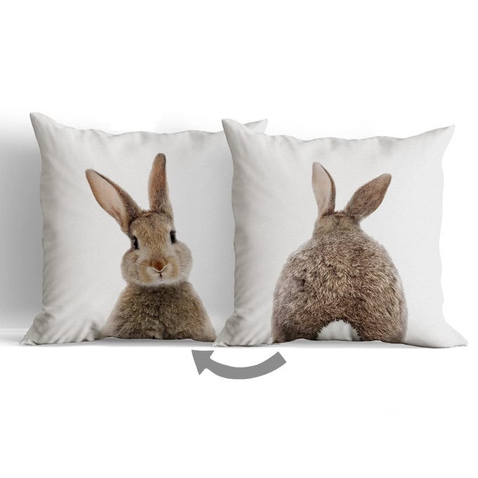 BUNNY PILLOW COVERS EASTER THROW PILLOWS COVER BUNNY PILLOW COVERS 18X18 REVERSIBLE DECORATIVE PILLOWCASE CUSHION COVER FOR SOFA BEDFARMHOUSE KIDS ROOM DECORGIFT FOR RABBIT LOVERS KIDS