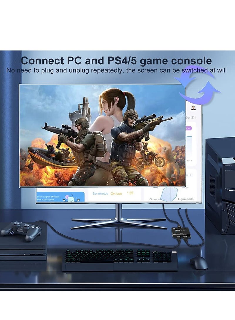 SOLARAE HDMI Ultra HD 8K 2.1 High Speed 48Gbps Directional Switch only 2 in 1 out@60Hz 4K@120Hz Converter Compatible with Computer Laptop Projectors Monitors - Image 4