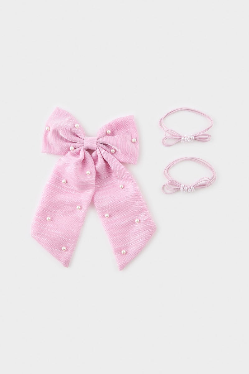 DeFacto Pink Girl Girl 3 Piece Hair Accessory Casual - Image 1