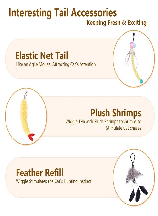 ORSDA 3 PCS Replacement Refills, Feather Tail, Elastic Net Tail, Plush Shrimps for Automatic Kitten Toys, only Suitable T93&T96 Cat Ball Toy - Image 4