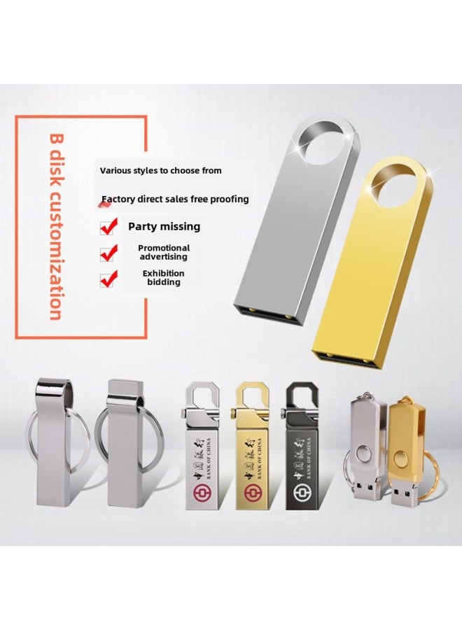 Metal U Disk Printing Logo8g Company School Gifts U Disk 32G Lettering U Disk Enterprise Bid 64G.-Color:Five-year Warranty-Capacity:128m-256g Custom  - Image 2