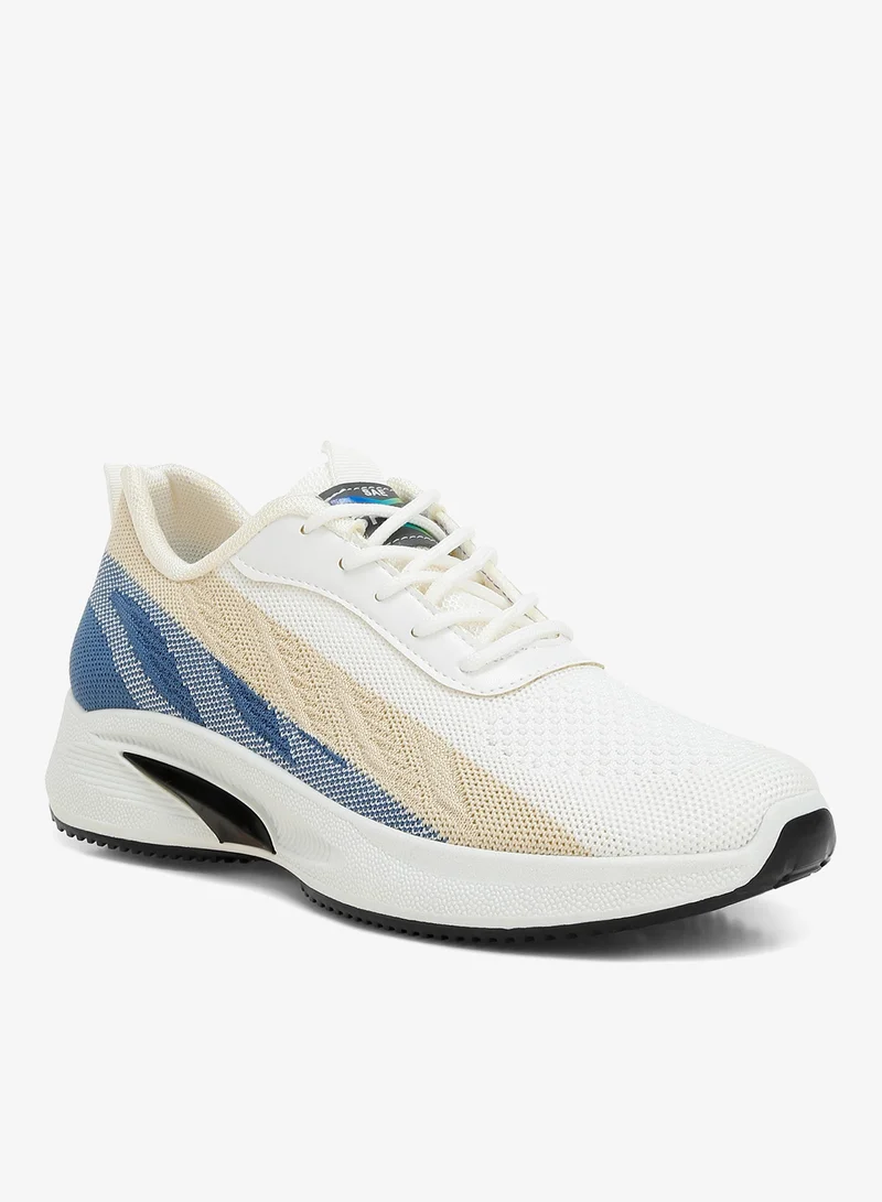 لندن راج حذاء رياضي رجالي سميك ثنائي اللون باللون الأبيض