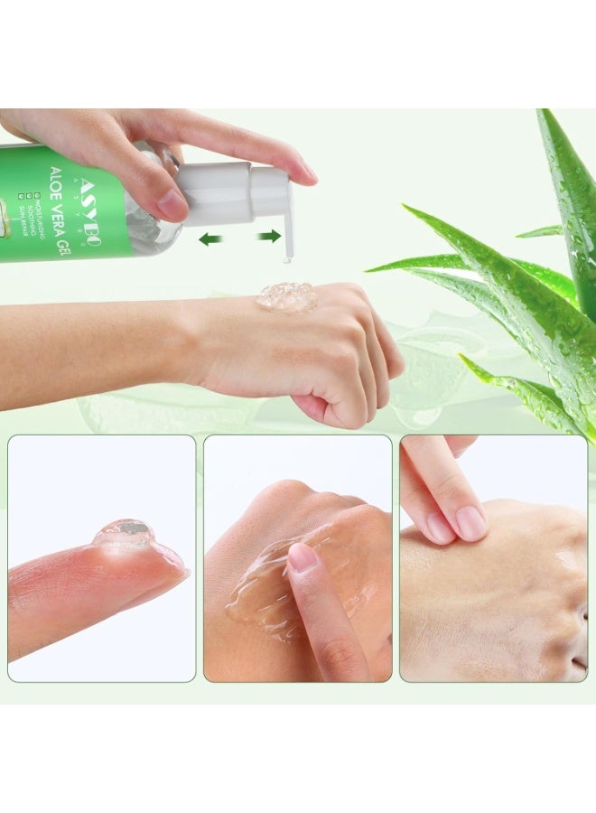 ASYBO 300 ml Aloe Vera Gel, 100% Natural Pure Aloe vera Hydrating Facial Cream, Soothing & Moisturizing, After Sun Care, Reduce Acne, Repair Scars, Suitable for All Skin Types - Image 3