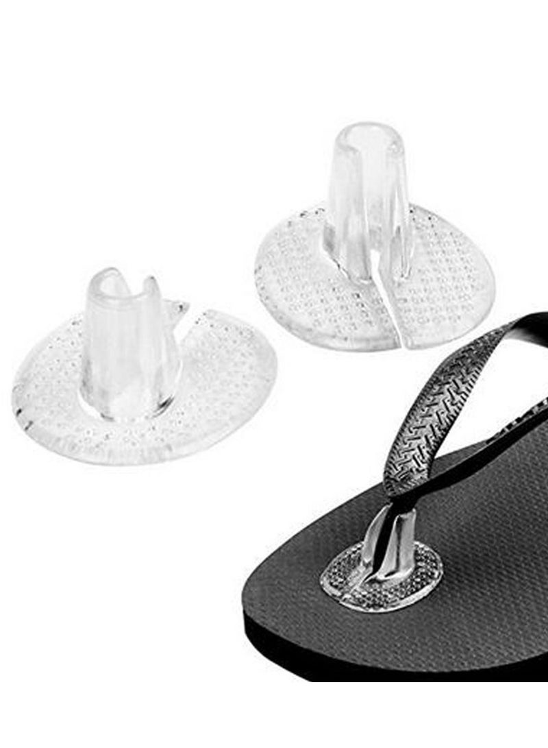 KASTWAVE Toe Protectors, 3 Pairs Clear Non-Slip Silicone Thong Sandal Flip-Flop Gel Guards Cushions Protectors for Women Men (Particles Surface) - Image 1
