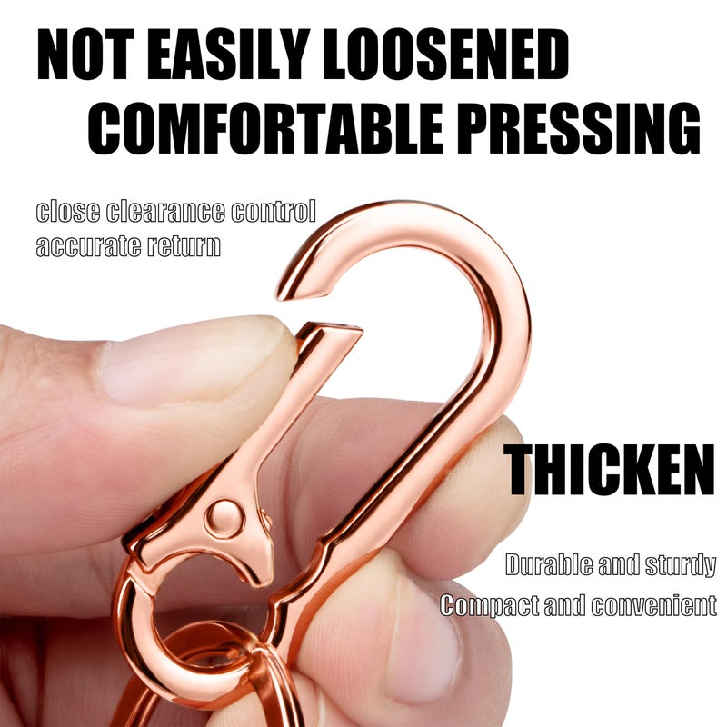 Wikavanli Metal Keychains Keyring Key Chain Ring Clip Holder Organizer for Home Car Keys Key Finder Women Men (2, Rose Gold Black) - Image 2