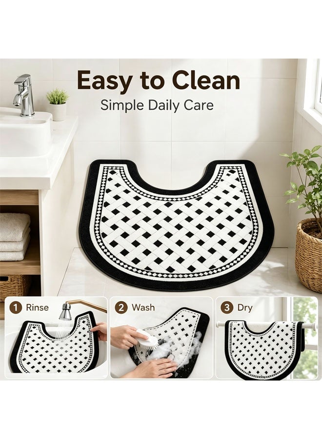 Bathroom Mats,Non Slip Toilet Bath Mat Set, Soft Comfortable Bath Mat,U-Shaped Toilet Rug Area Rug, Non-Slip Water Absorption Quick Drying Bath Rug, Non Slip Bath Mats for Bathroom, Water Absorbent, Washable Bath Rugs for Tub, Toilet and Floor - Image 4