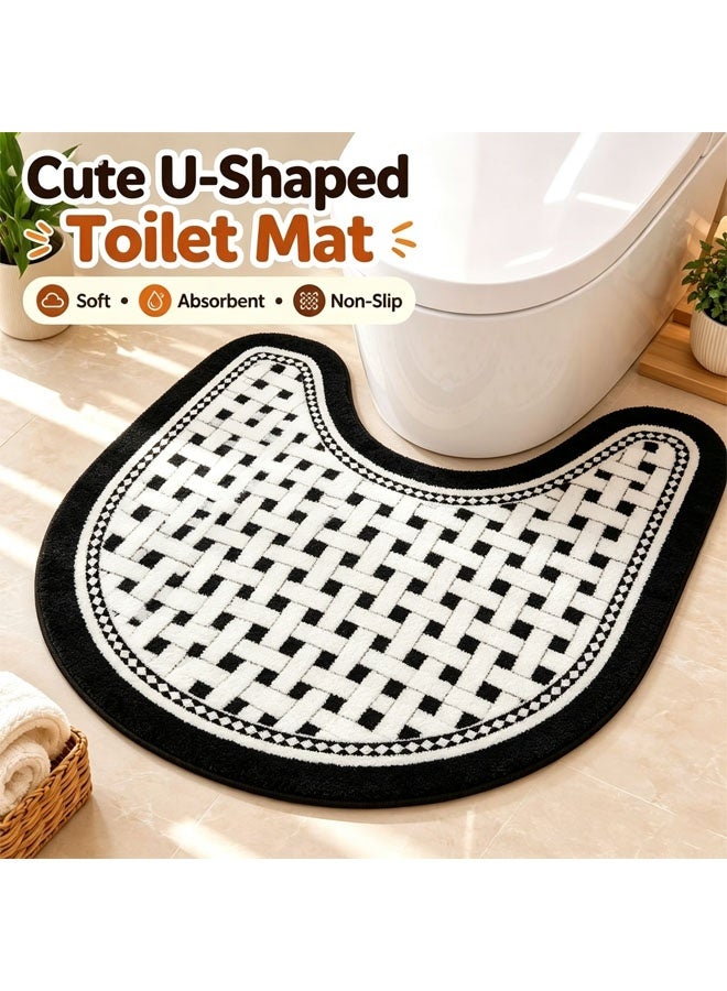 Bathroom Mats,Non Slip Toilet Bath Mat Set, Soft Comfortable Bath Mat,U-Shaped Toilet Rug Area Rug, Non-Slip Water Absorption Quick Drying Bath Rug, Non Slip Bath Mats for Bathroom, Water Absorbent, Washable Bath Rugs for Tub, Toilet and Floor - Image 2