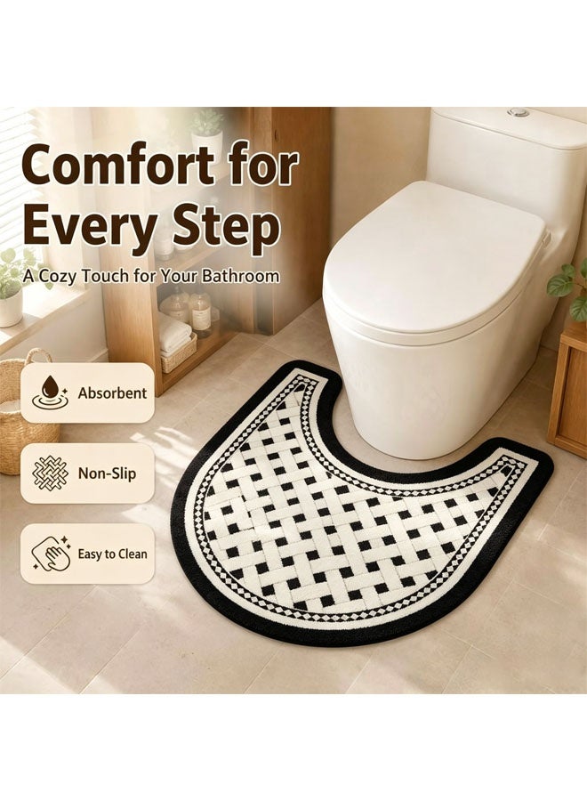 Bathroom Mats,Non Slip Toilet Bath Mat Set, Soft Comfortable Bath Mat,U-Shaped Toilet Rug Area Rug, Non-Slip Water Absorption Quick Drying Bath Rug, Non Slip Bath Mats for Bathroom, Water Absorbent, Washable Bath Rugs for Tub, Toilet and Floor - Image 3