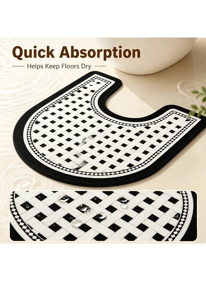 Bathroom Mats,Non Slip Toilet Bath Mat Set, Soft Comfortable Bath Mat,U-Shaped Toilet Rug Area Rug, Non-Slip Water Absorption Quick Drying Bath Rug, Non Slip Bath Mats for Bathroom, Water Absorbent, Washable Bath Rugs for Tub, Toilet and Floor - Image 5