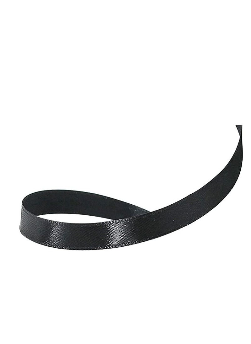 MARKQ - Black Satin Ribbon, 12mm x 25yd Double Faced Polyester Ribbon for Gift Wrapping, Party Favors, Wedding Decorations, Bow Making, Bouquets, Sewing Projects & Craft Supplies - Image 1