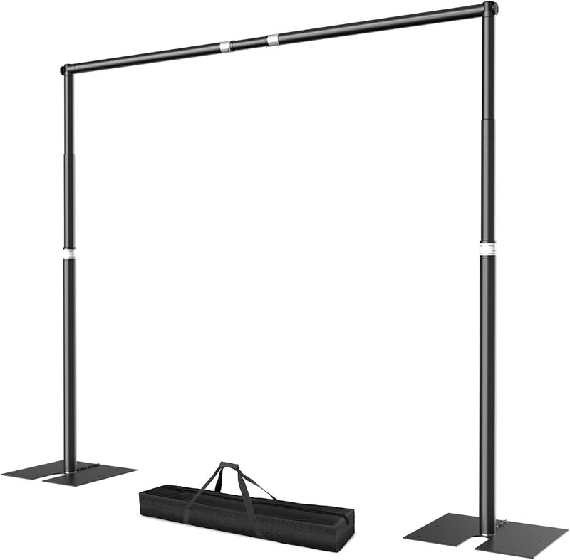 EMART Heavy Duty Backdrop Stand, 10x10Ft Adjstable Background Stand-Black - Image 1