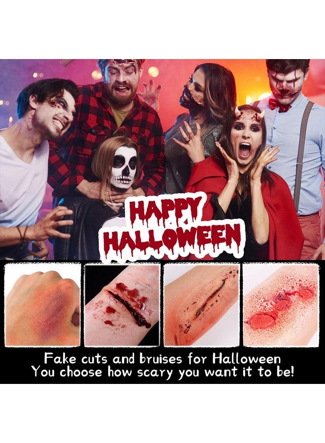 CHASPA Halloween Liquid Latex Special Effects Sfx Makeup Kit - Scar Wax + 2 Btl Liquid Latex + 2 Btl Fake Blood + Spatula Tool + 2Pcs Stipple Sponge + 4Pcs Makeup Sponges + Cotton Swabs - Image 2