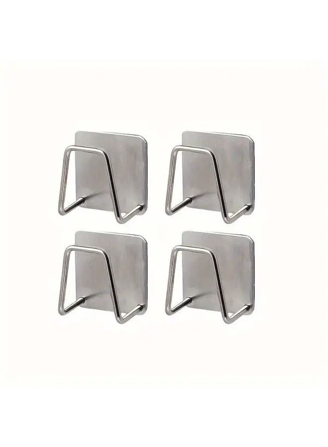 2pcs Stainless Steel Sponge Holder Wall Mounted Sink Drain Rack Soap Holder - Image 2