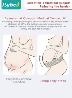 Bybeo Pregnancy Belly Support Band, Adjustable Breathable Maternity Support Belt with Shoulder Strap and Back Support, XXL  - Image 4