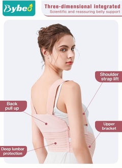 Bybeo Pregnancy Belly Support Band, Adjustable Breathable Maternity Support Belt with Shoulder Strap and Back Support, XXL  - Image 3