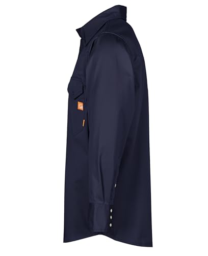 Titicaca FR Shirt for Men Pearl Snaps Flame Resistant 100% C 7.5oz Navy Welding Shirt - Image 2