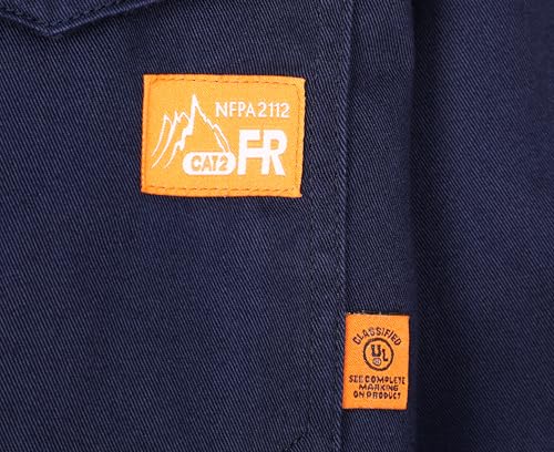 Titicaca FR Shirt for Men Pearl Snaps Flame Resistant 100% C 7.5oz Navy Welding Shirt - Image 5