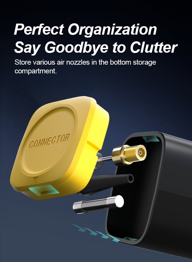 كارسن منفاخ إطارات السيارة، مضخة ضاغط هواء محمولة بجهد 12 فولت تيار مستمر - كابل بطول 3 أمتار، ضبط ضغط رقمي مسبق مع إيقاف تلقائي، ضوء طوارئ LED، حماية من الصمامات للسيارة والدراجة النارية - Image 2