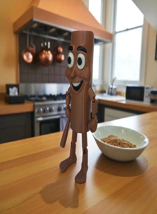 Ekopedia Tung Tung Tung Sahur Action Figure Italian Brainrot Figurine 3D Printed Meme Toy Collectible | Viral Internet Meme Character Figurine 100% Plastic Free (7 Inch) - Image 3
