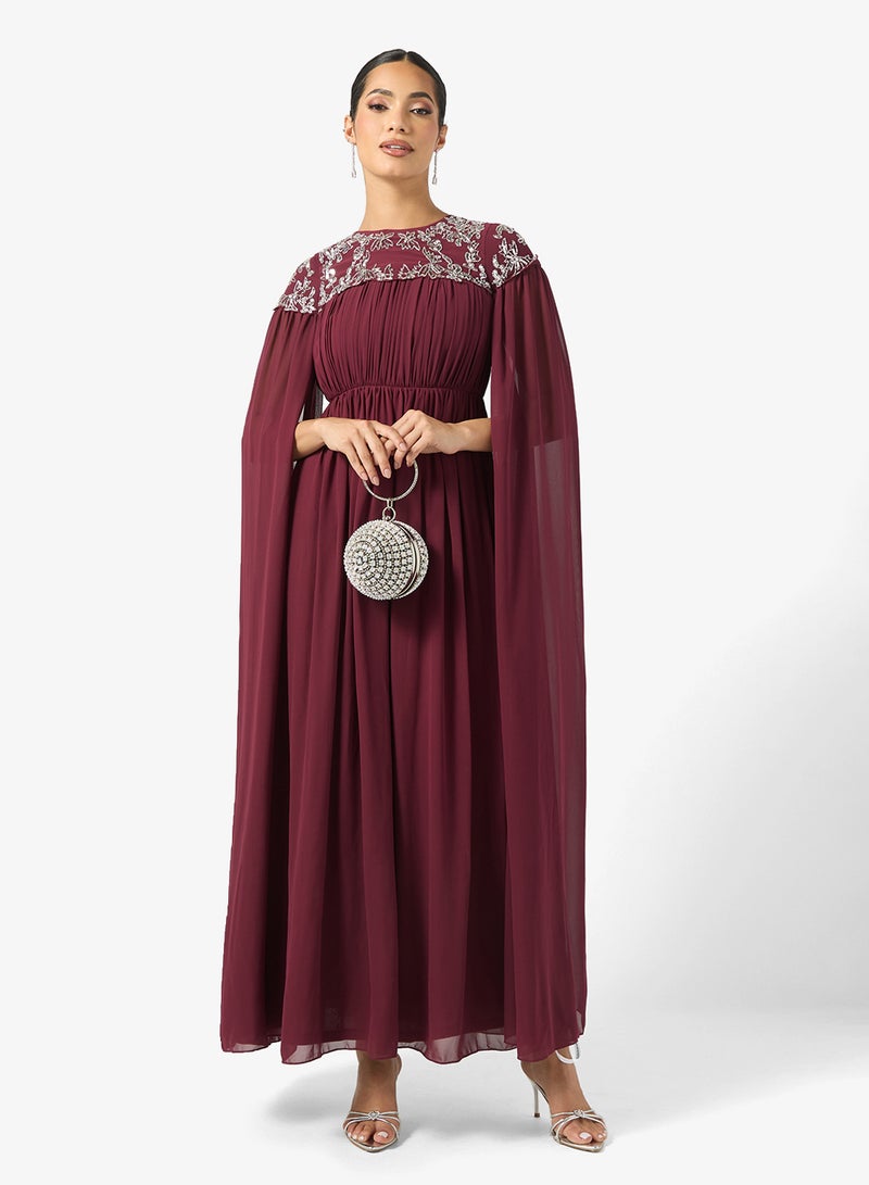 فروك اند فرل فستان ماكسي مزين بتفاصيل شبكية - Image 4