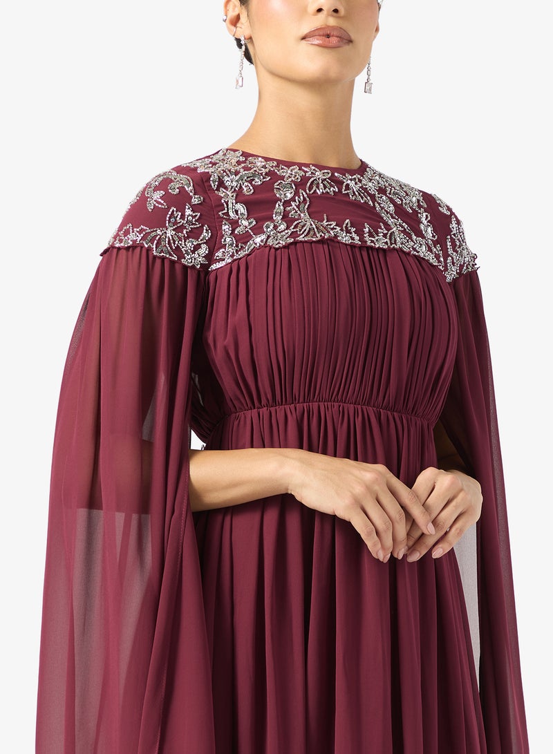 فروك اند فرل فستان ماكسي مزين بتفاصيل شبكية - Image 3