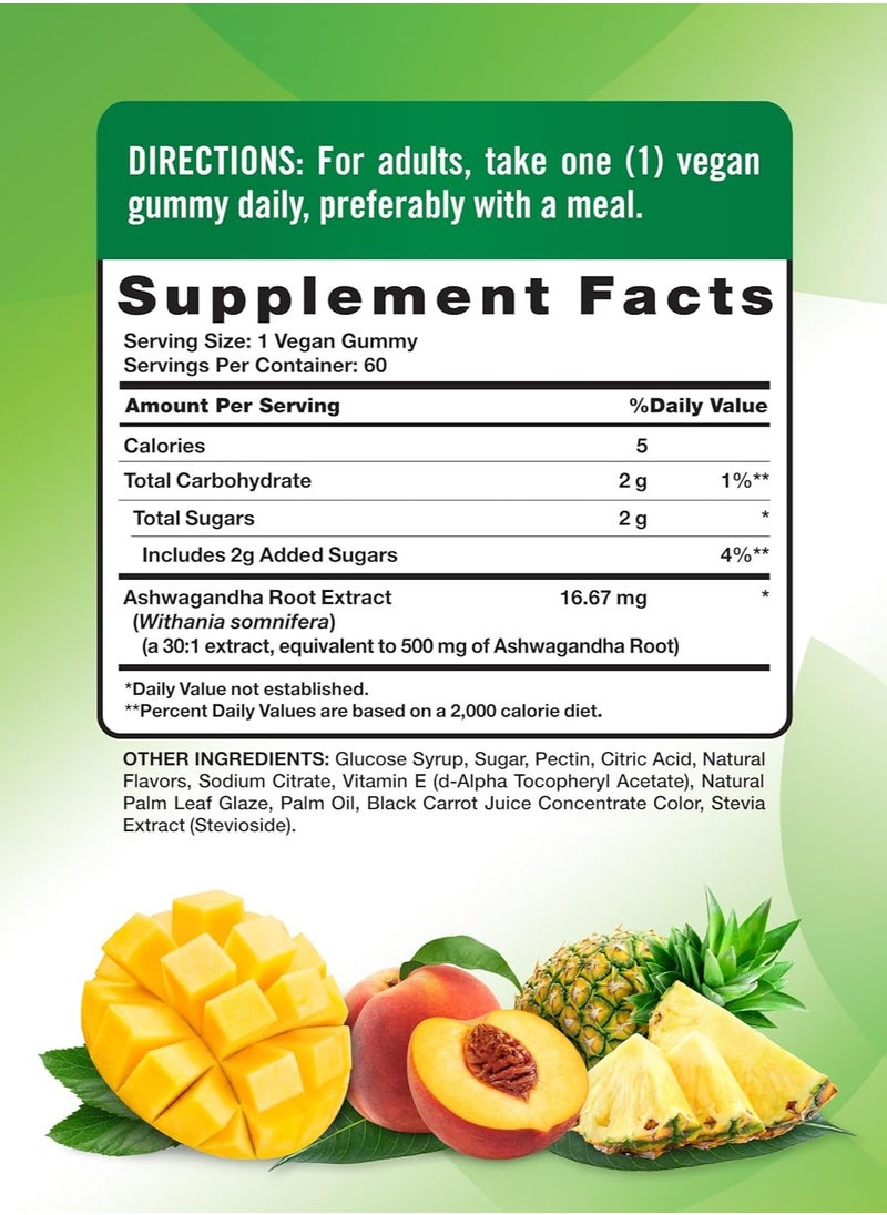 Nature's Truth - Ashwagandha Gummies Vegan Gluten Free Natural Tropical, 60 Vegan Gummies - Image 1