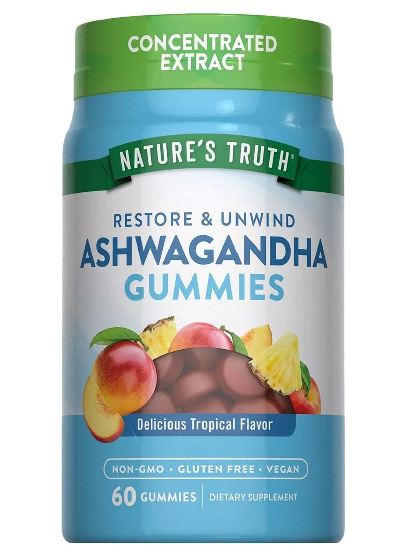 Nature's Truth - Ashwagandha Gummies Vegan Gluten Free Natural Tropical, 60 Vegan Gummies - Image 1