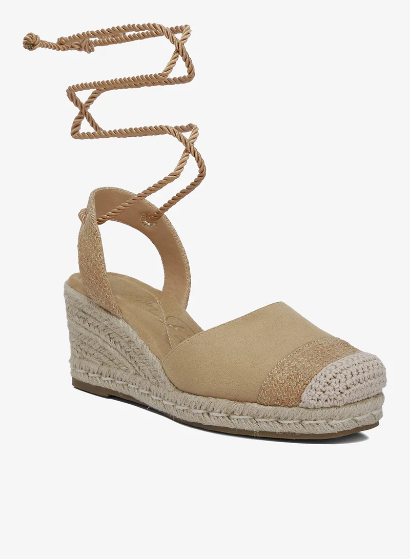 London Rag Tan Lace-Up Crochet Espadrilles in Tan for Women | Best Price UAE