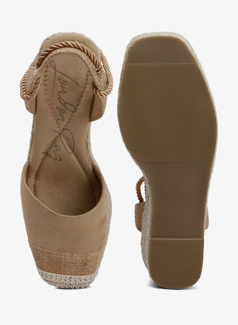 London Rag Tan Lace-Up Crochet Espadrilles in Tan for Women | Best Price UAE