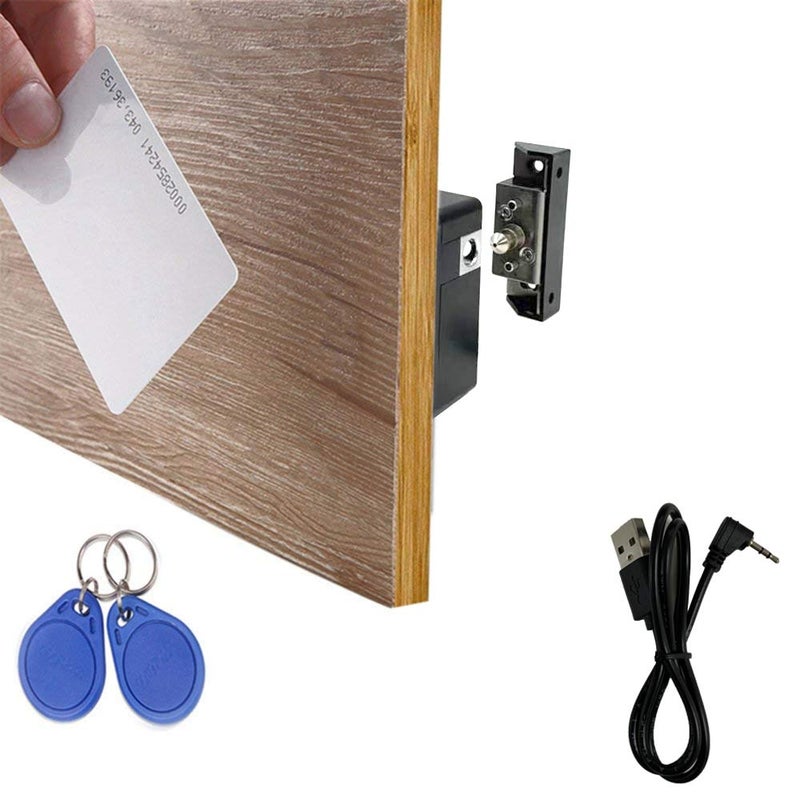 WOOCH RFID Lock Electronic Cabinet Lock, Hidden DIY Lock with USB Cable for Wooden Cabinet Drawer Locker Cupboard (1 Pack) - Image 1