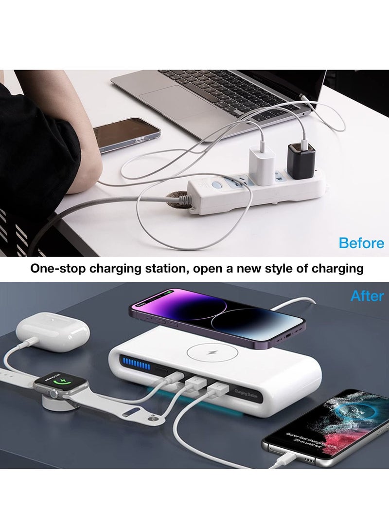 Excefore Charger, Multifunctional Usb Wireless 15w Fast Charger, 4 in 1 Charging Station for Multiple Devices Smartphone Watch Earphone - Image 4