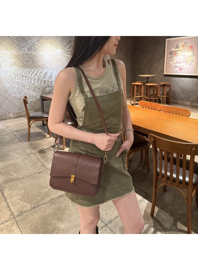 Leather Bag Women's  New Spring And Summer Niche Design Women's Bag High-end Small Square Bag Commuter Shoulder Crossbody Bag - Image 4
