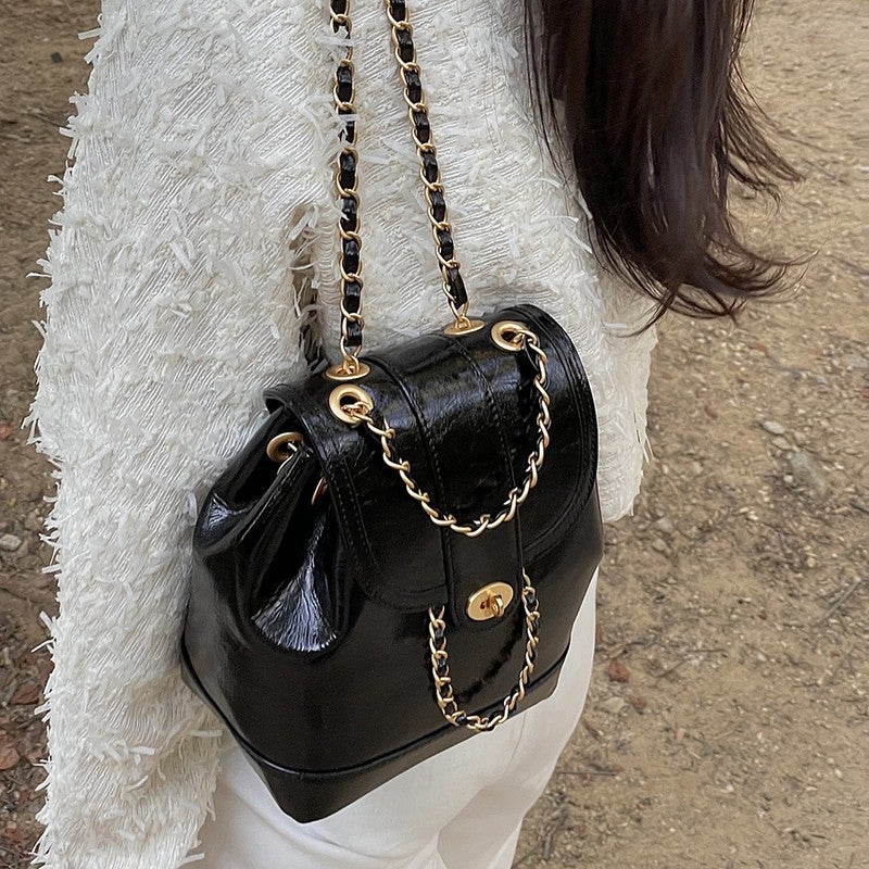 Korean Style Mini PU Leather Chain Shoulder Bag for Women - Image 1