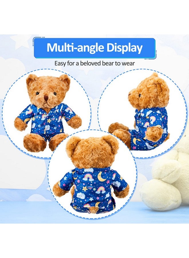 Civaner 2 Pack Blue And Pink Bear Clothes Outfit, Fit Most 12-16 Inch Bears Stuffed Animal Clothes Pajamas Plushie Clothes Clothes For Stuffed Animals, Pre-Kindergarten Toys(Rainbow Style) - Image 3