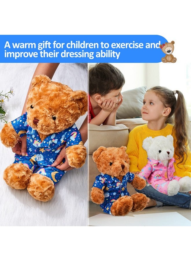 Civaner 2 Pack Blue And Pink Bear Clothes Outfit, Fit Most 12-16 Inch Bears Stuffed Animal Clothes Pajamas Plushie Clothes Clothes For Stuffed Animals, Pre-Kindergarten Toys(Rainbow Style) - Image 5
