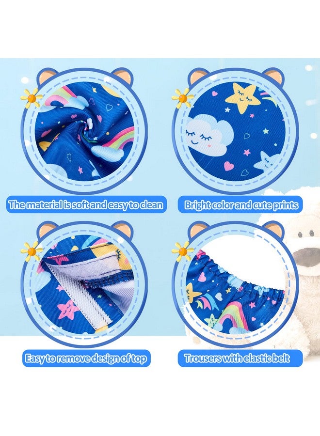 Civaner 2 Pack Blue And Pink Bear Clothes Outfit, Fit Most 12-16 Inch Bears Stuffed Animal Clothes Pajamas Plushie Clothes Clothes For Stuffed Animals, Pre-Kindergarten Toys(Rainbow Style) - Image 4