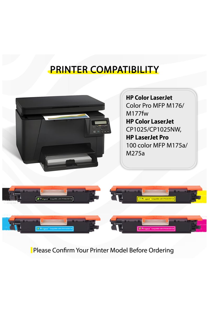 Prospect Toner 130A / 126A Cyan Laser Compatible with HP Models 130A CF351A / 126A CE311A for Printers HP Color LaserJet Pro MFP M176/M177fw/CP1025/CP1025NW,Pro 100 color/MFP M175a/M275a ( Cyan ) - Image 3