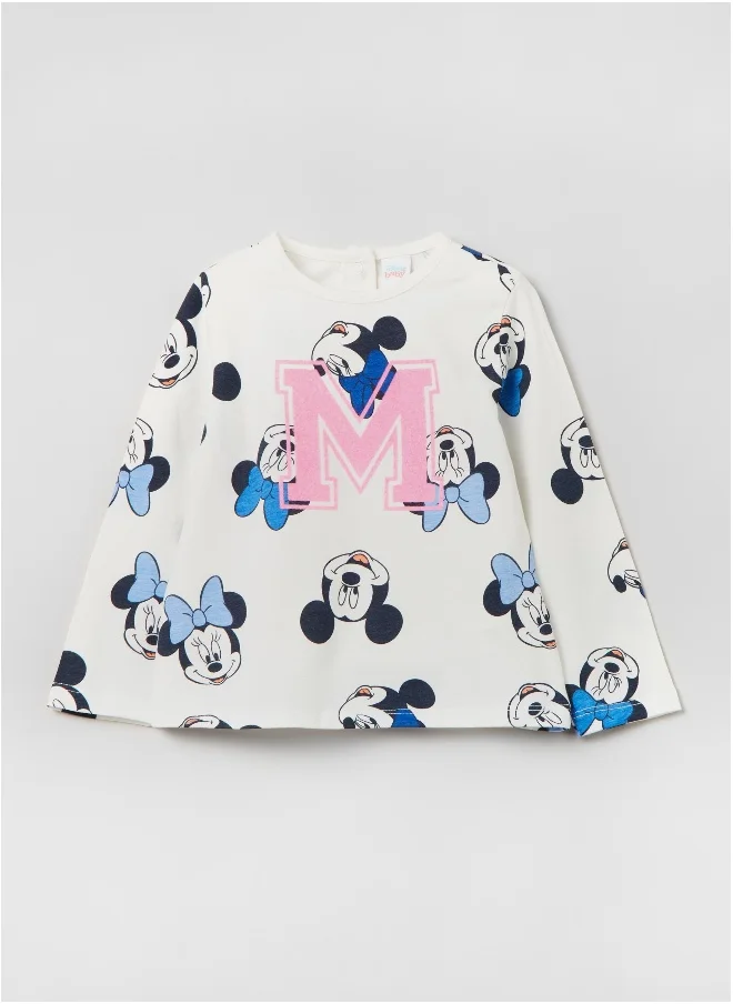 Ovs Ovs Disney Minnie And Mickey Mouse T-Shirt With Long Sleeves