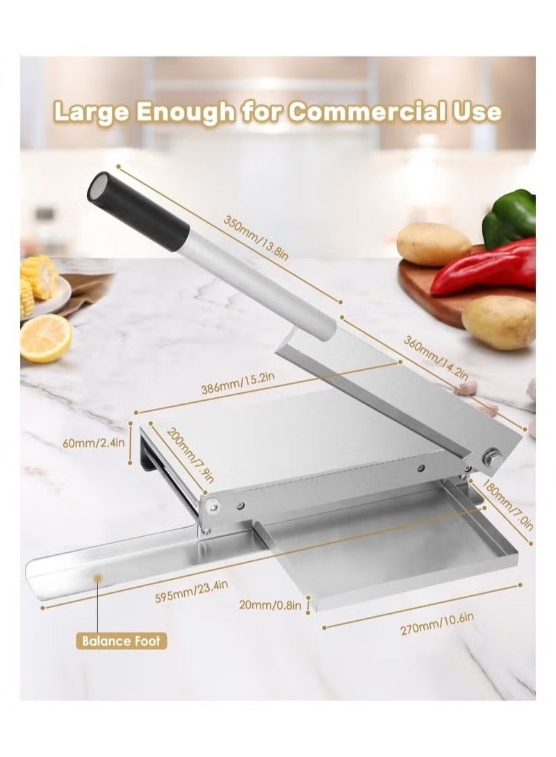 أورلينيك قطاعة لحم مجمد يدوية من ORLENIC من الستانلس ستيل – آلة تقطيع طعام بسماكة قابلة للتعديل لتقطيع اللحم البقري والضأن والدجاج للاستخدام المنزلي والهوت بوت - Image 4