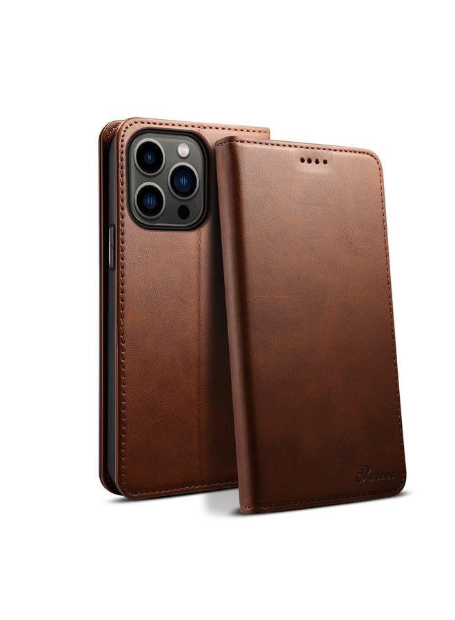 The Bros Case For iPhone 15 Pro Max Calf Texture Horizontal Flip Leather Phone Case