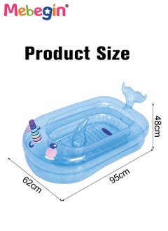 MEBEGIN 95*62*48cm Inflatable Paddling Pool, Whale Shape Inflatable Swimming Pool, Creative Summer Pool Toys, Crafted with High-quality Materials, Suitable for Outdoor, Garden, Backyard and Summer Water Party  - Image 2