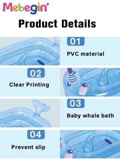 MEBEGIN 95*62*48cm Inflatable Paddling Pool, Whale Shape Inflatable Swimming Pool, Creative Summer Pool Toys, Crafted with High-quality Materials, Suitable for Outdoor, Garden, Backyard and Summer Water Party  - Image 5
