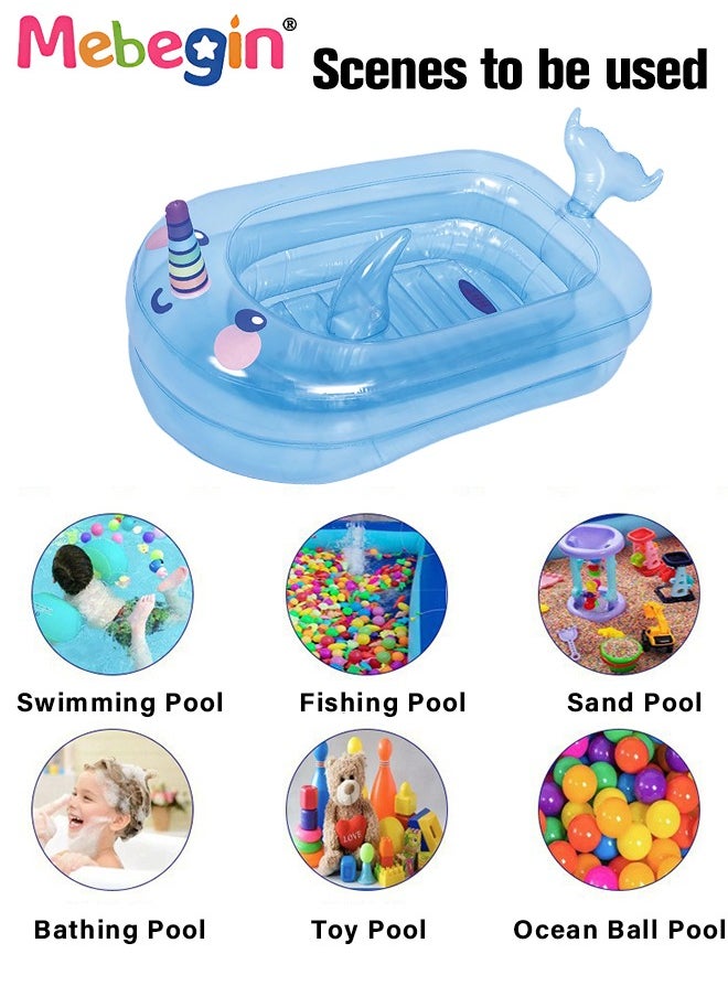 MEBEGIN - 95*62*48cm Inflatable Paddling Pool, Whale Shape Inflatable Swimming Pool, Creative Summer Pool Toys, Crafted with High-quality Materials, Suitable for Outdoor, Garden, Backyard and Summer Water Party - Image 1