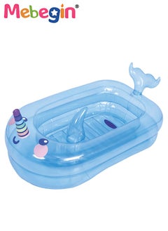 MEBEGIN 95*62*48cm Inflatable Paddling Pool, Whale Shape Inflatable Swimming Pool, Creative Summer Pool Toys, Crafted with High-quality Materials, Suitable for Outdoor, Garden, Backyard and Summer Water Party  - Image 1