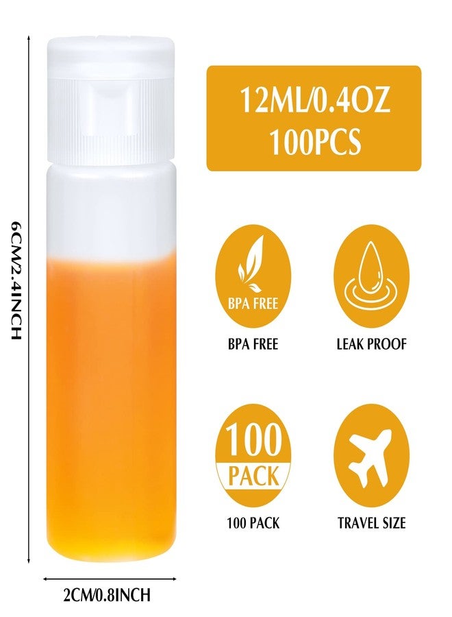 Nuogo 100 Pcs 12ml 0.4oz mini Plastic Sample Bottle Flip Cap Empty Travel Bottles Small Squeeze Sample Containers Leakproof Refillable for Makeup Cosmetic Toiletry Foundation - Image 2