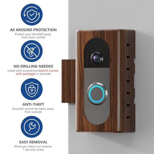 KIMILAR Anti-Theft Video Doorbell Mount Compatible with Most Wireless Video Doorbell, Adjustable Mounting Bracket Accessories for Houses, Apartments, Businesses - Image 4