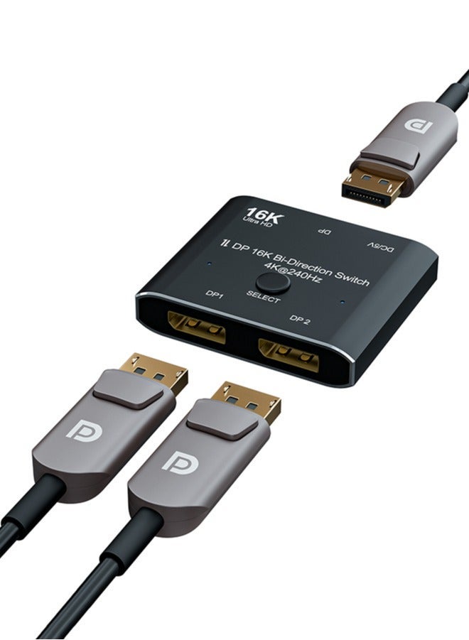 محول DP بتقنية 16K مع مفتاح مزدوج الاتجاه 8K@120Hz و4K@240Hz لتوصيل مصادر متعددة وشاشات، محول فيديو DP بدقة 16K - Image 1