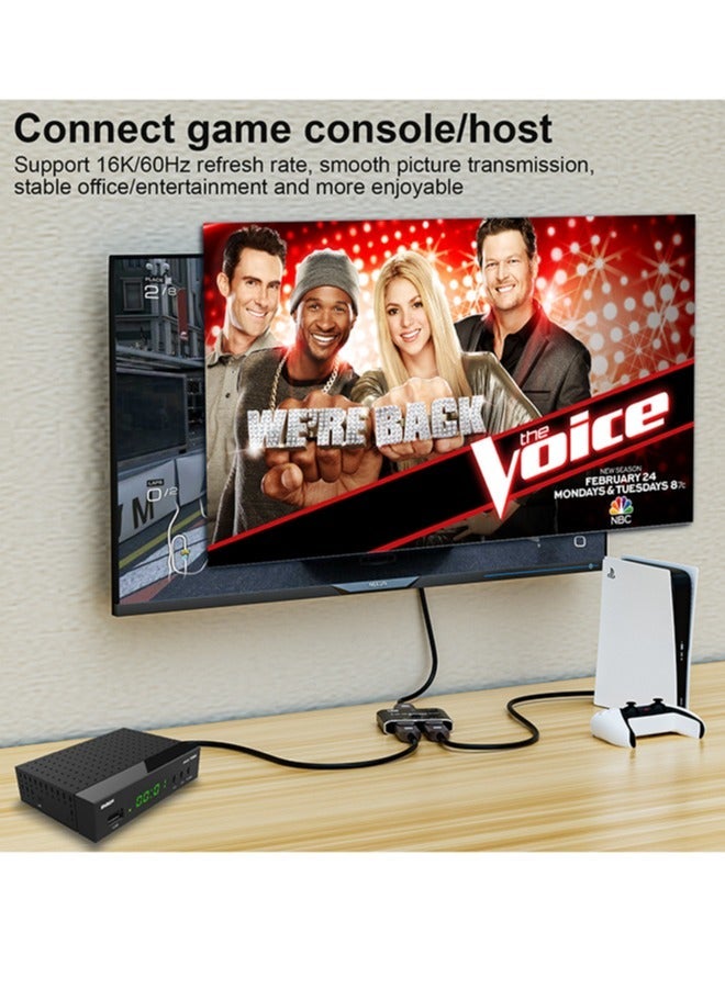 محول DP بتقنية 16K مع مفتاح مزدوج الاتجاه 8K@120Hz و4K@240Hz لتوصيل مصادر متعددة وشاشات، محول فيديو DP بدقة 16K - Image 3