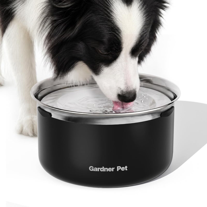 Gardner Pet Slow Water Bowl for Dogs No Spill AntiSplash Floating Plate Design Slows Drinking to Reduce Mess Keeps Water Clean Floors Dry 38LBlack - Image 2