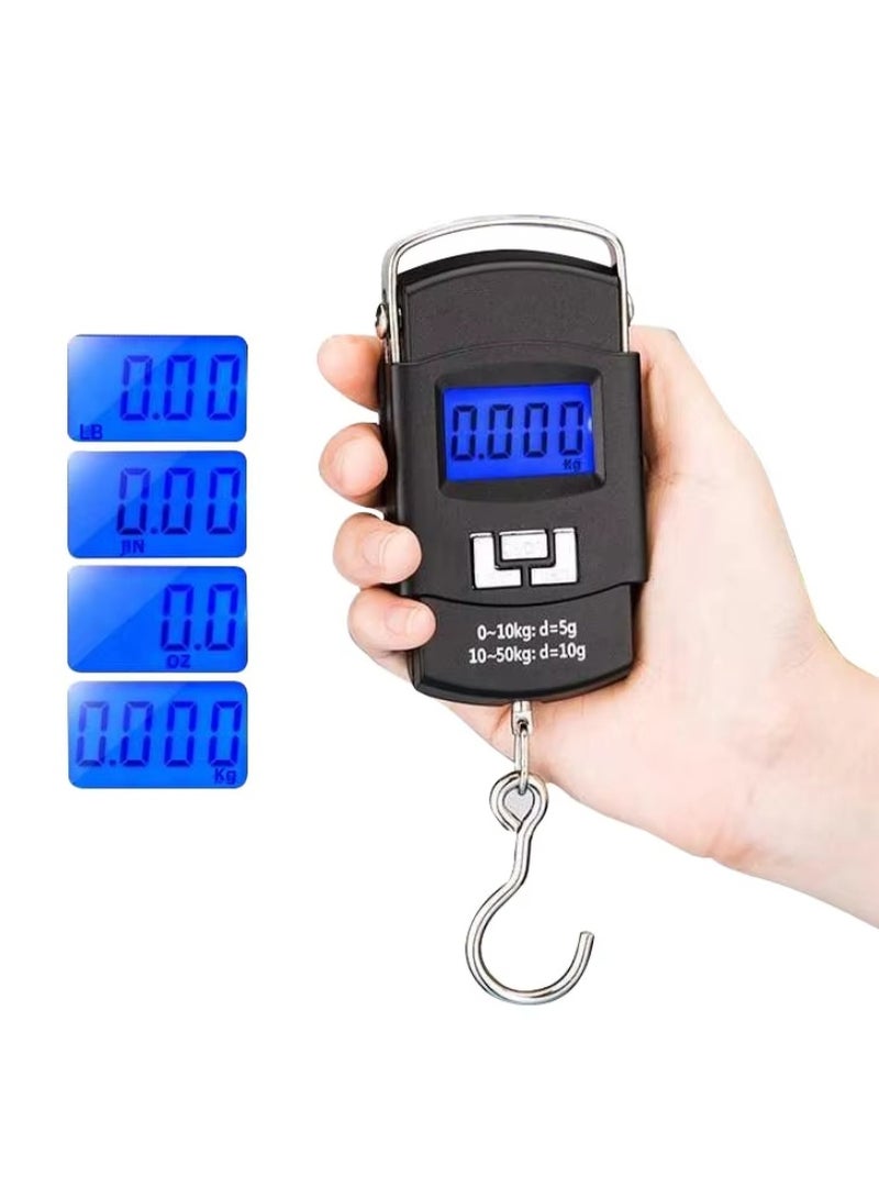 OSALIA Luggage Scale Electronic Digital Hand Scale 50KG Maximum Portable Mini Hanging Hook Black - Image 5